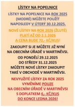 Lístky na popelnice 2025/2026 