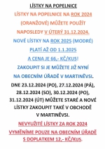 Lístky na popelnice 2025 