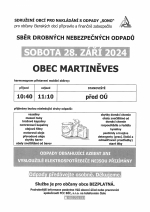 Sběr drobných nebezpečných odpadů 28.9.2024